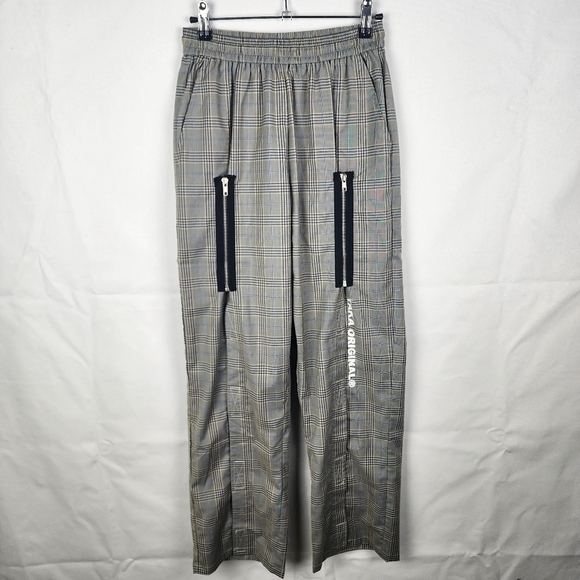 Taka Originals Plaid Wide Leg Zipper Hook and Eye Pant Size Small Streetwear - Picture 1 of 10